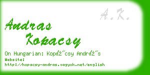 andras kopacsy business card